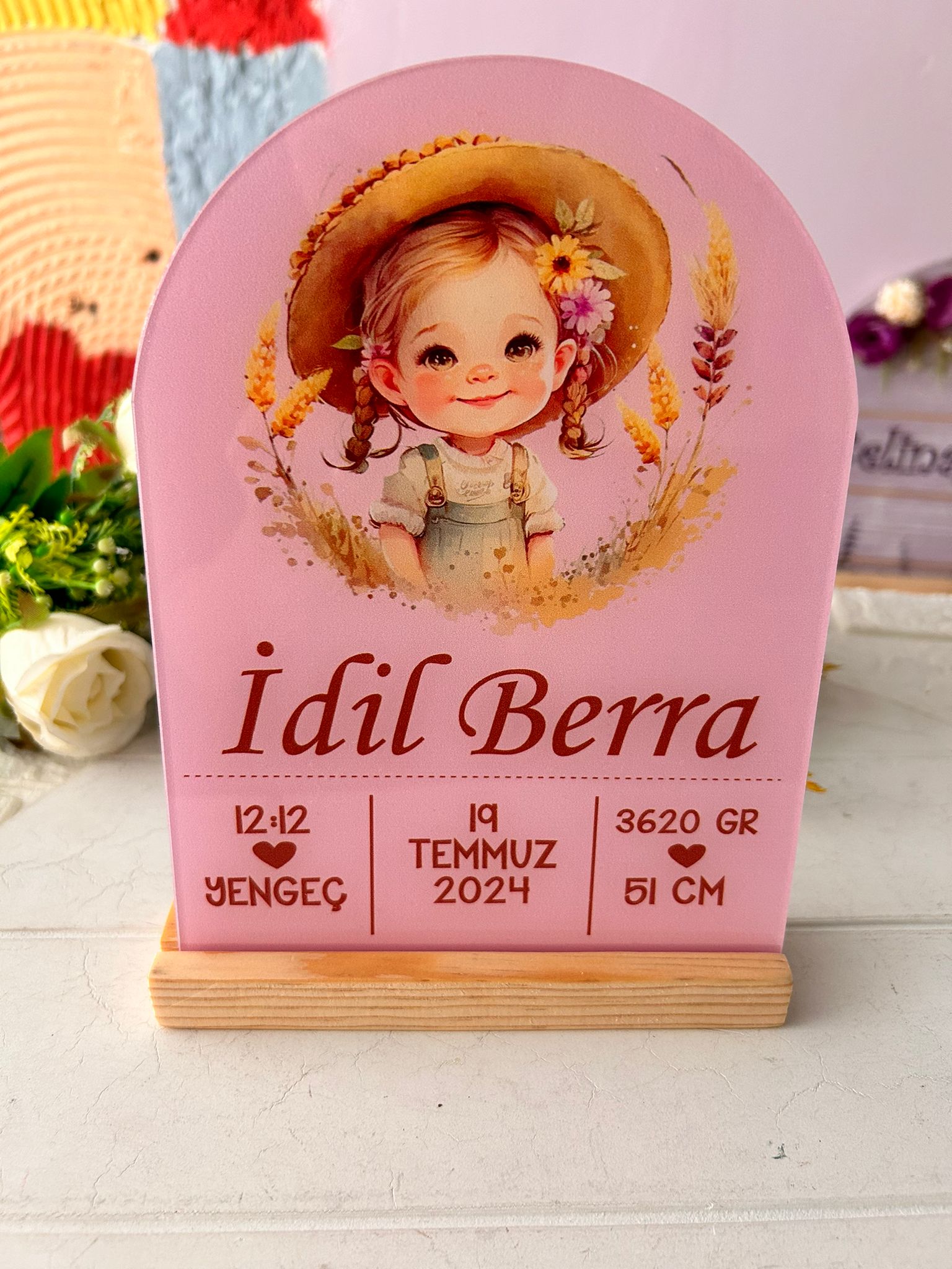 Masa Üstü Pleksi  Stant Creatice Şirin Bebek