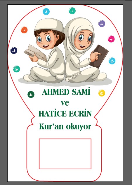 Kur'an Okuyorum Temalı Balon Magnet