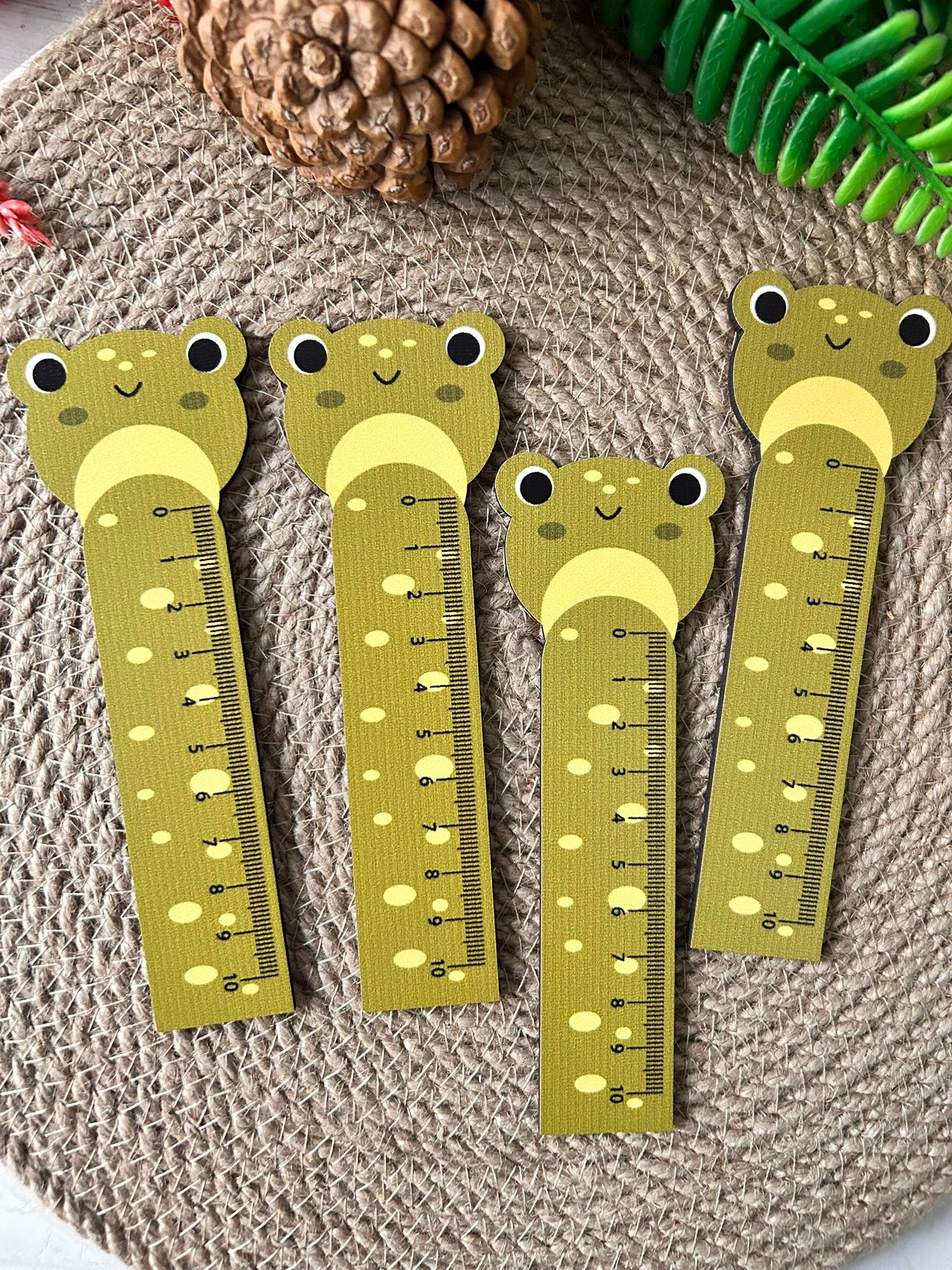 10 cm Ahşap Cetvel Kurbağa  Temalı