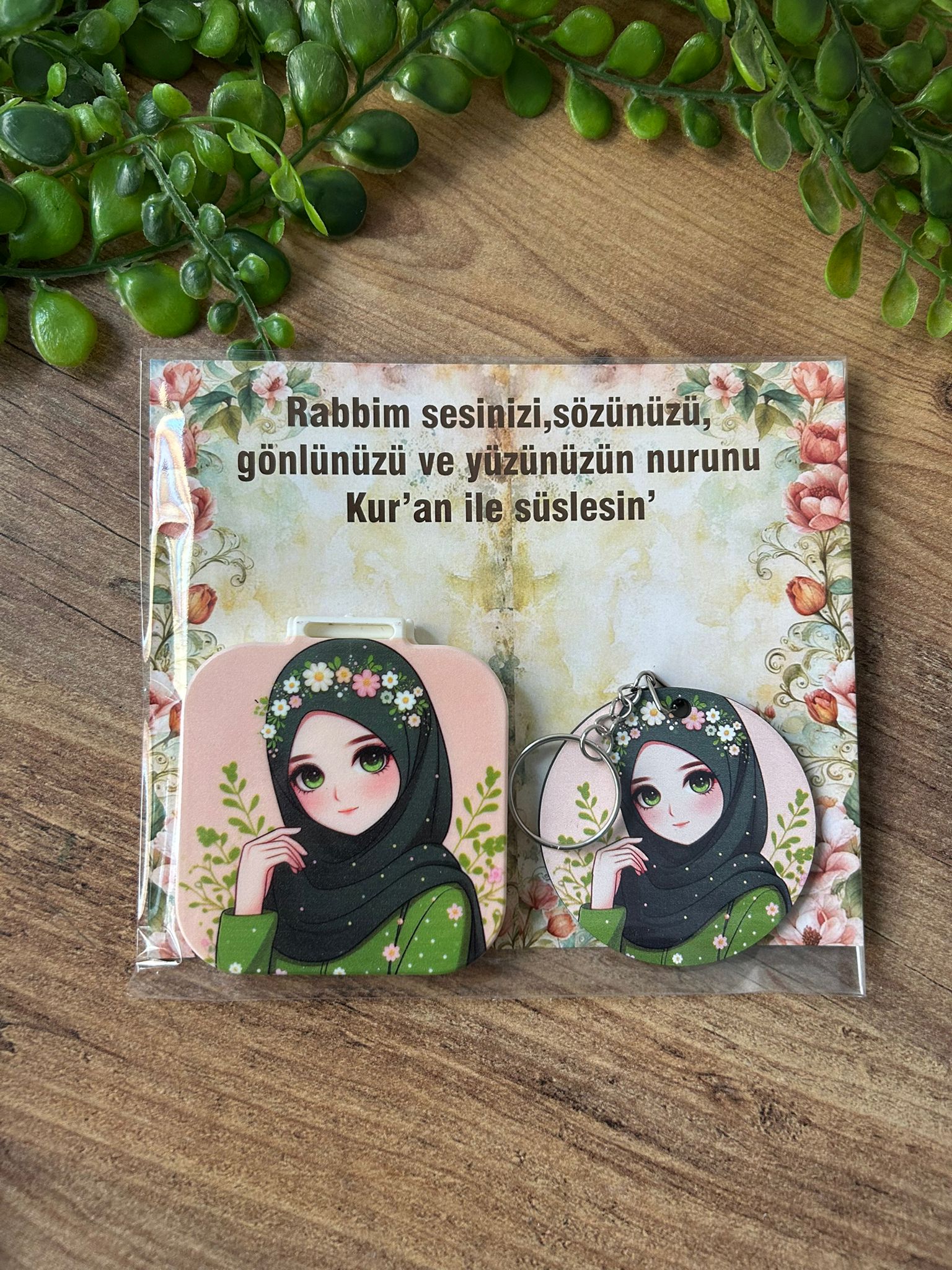 AYNA+AHŞAP ANAHTARLIK