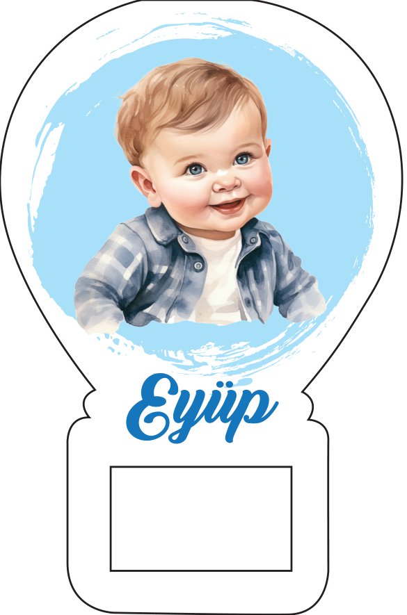 Şirin Erkek Bebek Temalı Balon Magnet