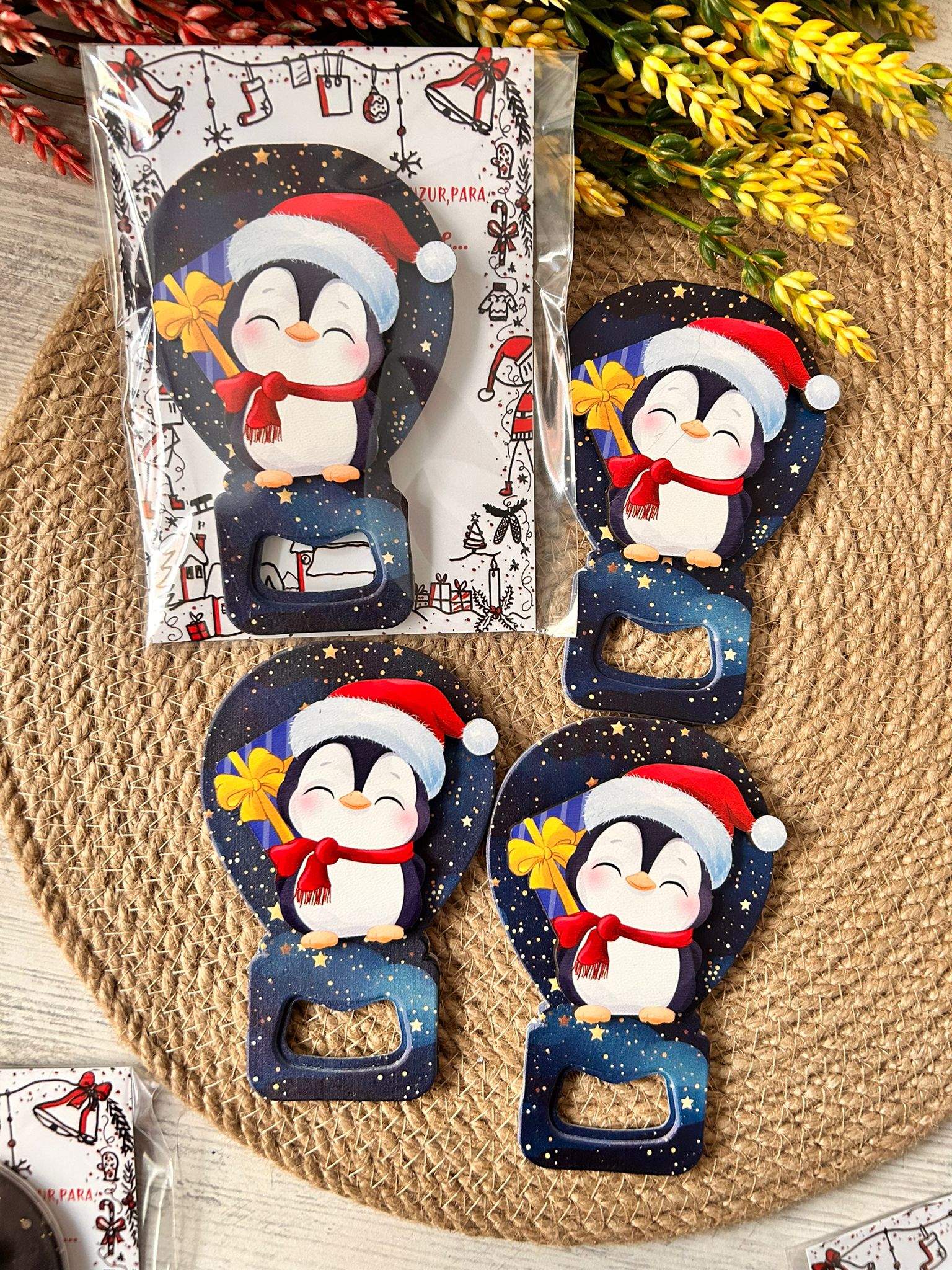 NOEL AHŞAP FİGÜRLÜ  BALON  AÇACAKLI MAGNET-PENGUEN