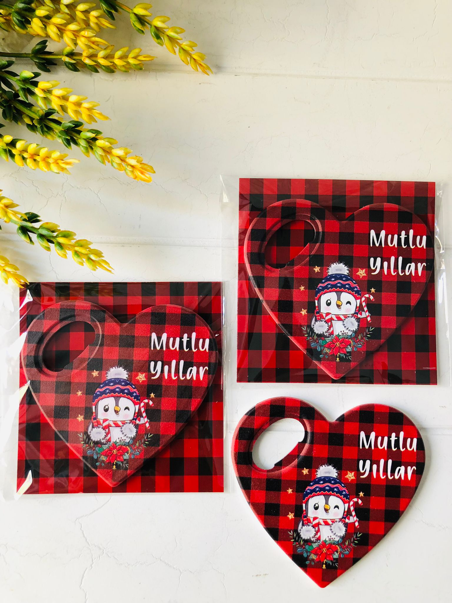 YENİ YIL TEMALI KALP MAGNET