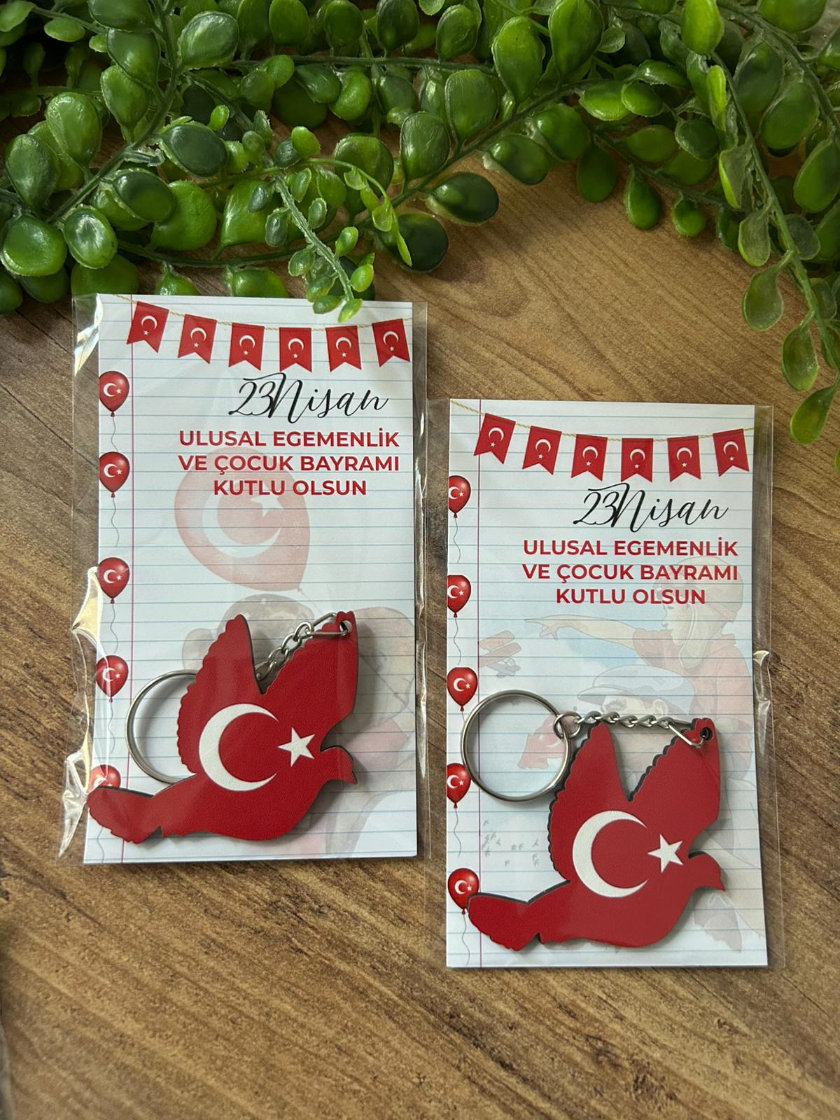 23 Nisan Temalı Ahşap Anahtarlık
