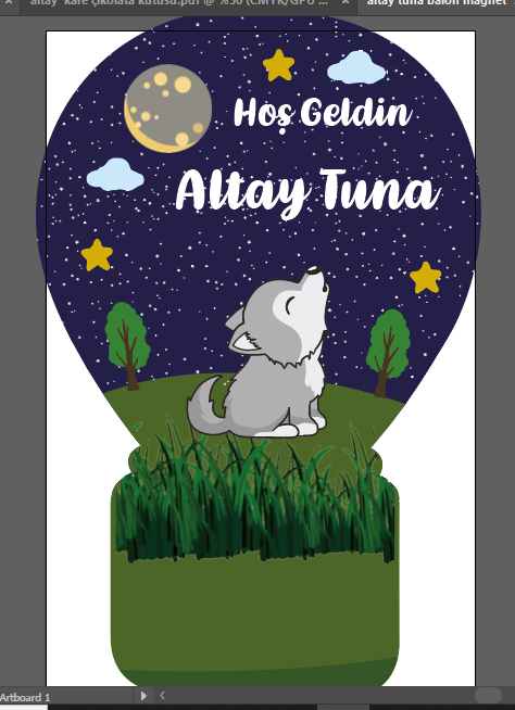 AHŞAP FİGÜRLÜ KAPI SÜSÜ -100 AGRAND KUTULU ÇİKOLATA +25 BALON MAGNET