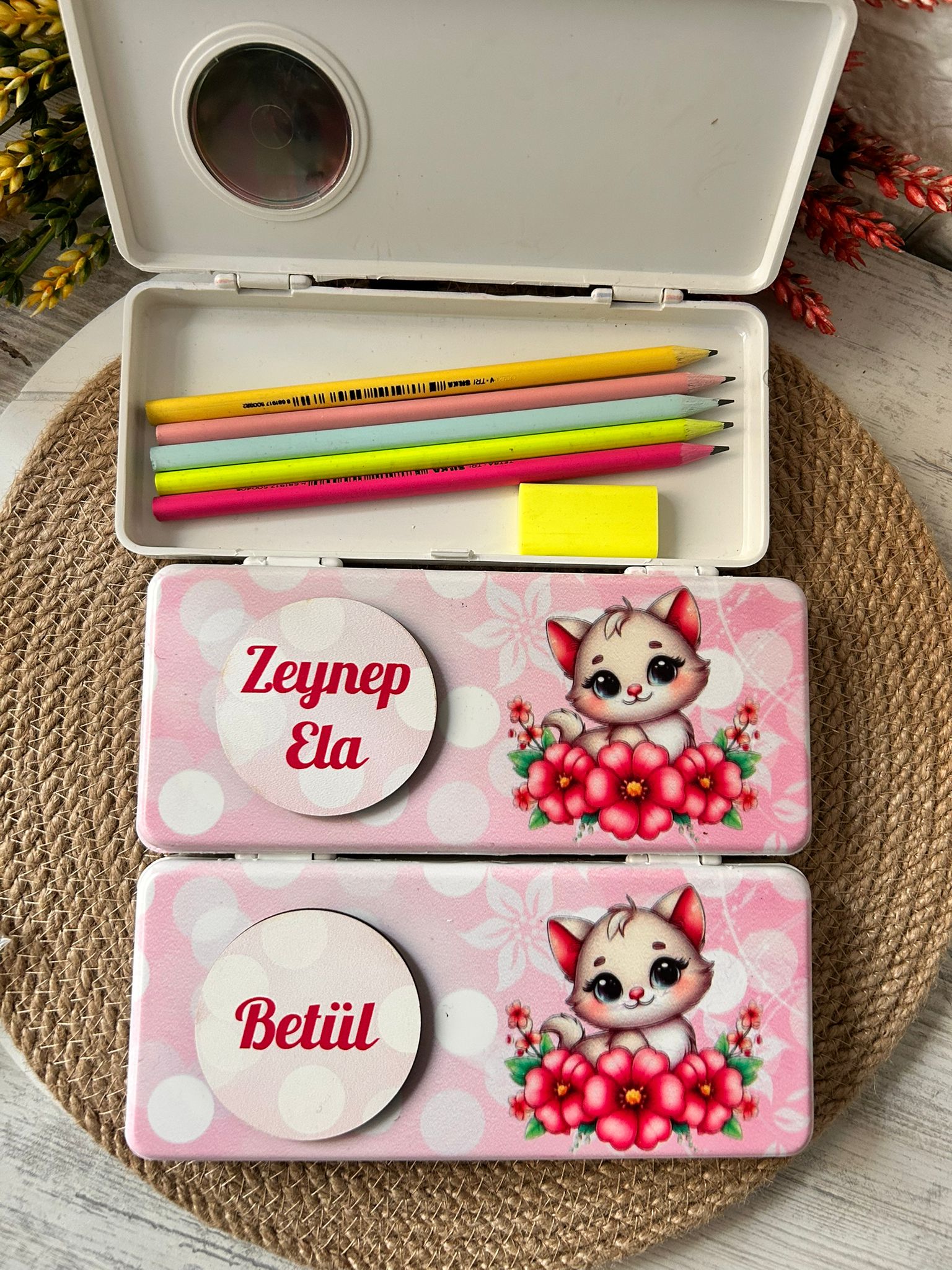 KEDİ  TEMALI PLASTİK  KALEMLİK