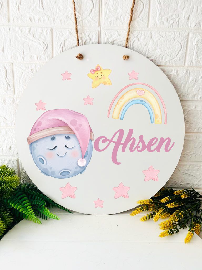 38 cm Ahşap Kapı Süsü- Şirin Aydede ve Gökkuşağı