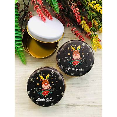Yeni Yl Temal  Mini Metal Kutu
