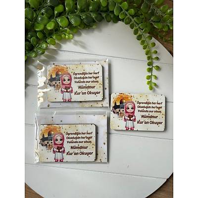 Kuran Okuyorum Ah�ap Magnet