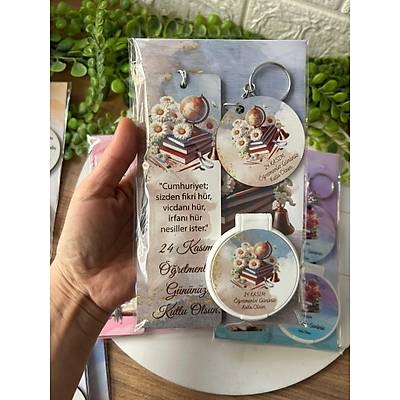 3'l� ��retmenler G�n� Set ( Ayna+Ayra�+Anahtarl�k )
