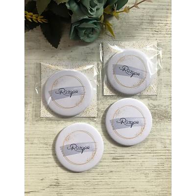 Gri Suluboya Buton A�acak Magnet