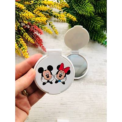 M�NN�E  VE M�CKEY MOUSE TEMALI YUVARLAK PLEKS� AYNA