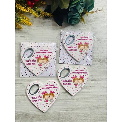 Abla Karde� �kizler Temal� Kalp Magnet