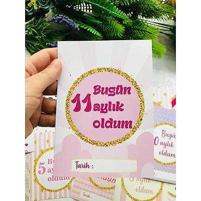 Kz ocuk Prenses Tac Temal 12'li Ay Kartlar