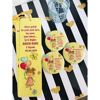 Sevimli Kz ve Balon Temal Kitap Ayrac