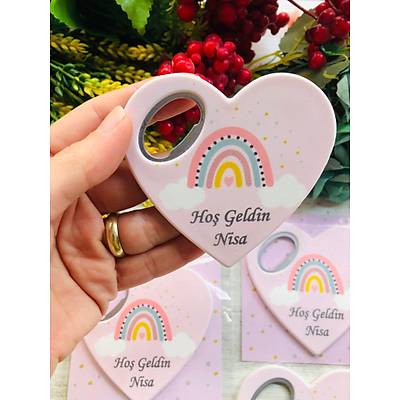 Pembe Bohem Temal� Kalp Magnet