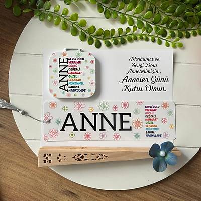 Anneye �zel  Hediye-Ah�ap Yelpaze +Ayna+Pvc Ayra�