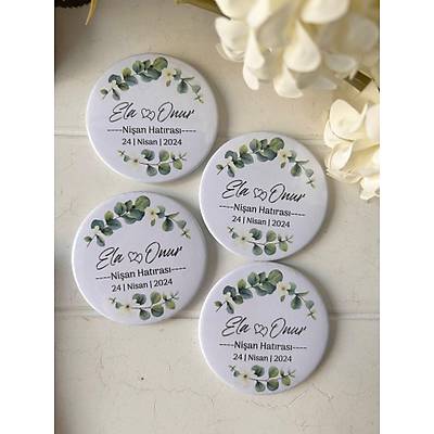 Yeil iekli  Buton  Aacakl Magnet