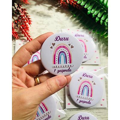 Buton Aacak Magnet  Lila Pembe Gkkua Temal