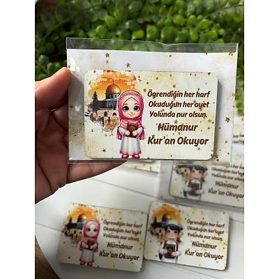 Kuran Okuyorum Ah�ap Magnet