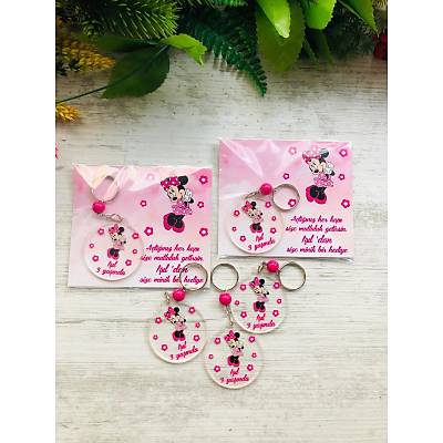Minnie Mouse Temal Pleksi Anahtarlk