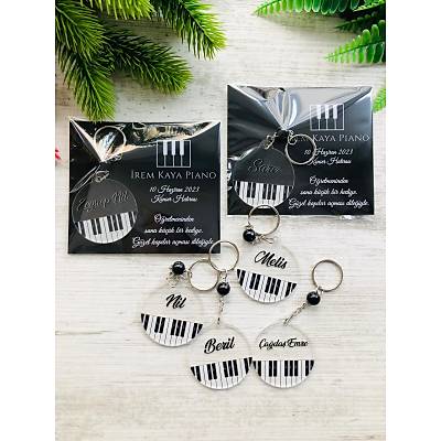Piyano Temal� Pleksi Anahtarl�k