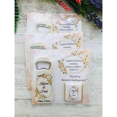 iek Desenli  - Dn -Nian-Sz-Nikah Temal ikolata+Magnet Set