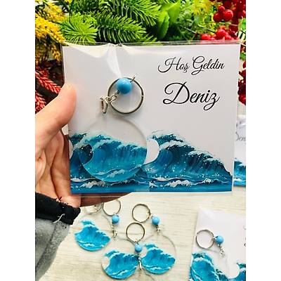 Deniz Dalga Temal� Pleksi Anahtarl�k