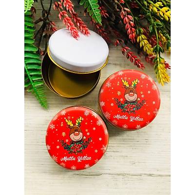 Yeni Yl Temal  Mini Metal Kutu