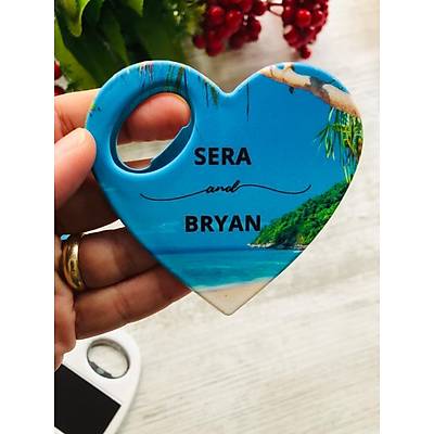 Deniz Manzara Temal Kalp Magnet