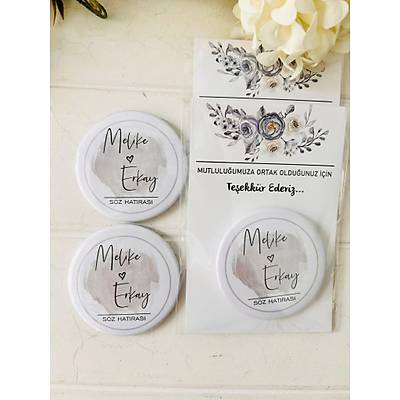 Gri Suluboya Buton  Aacakl Magnet