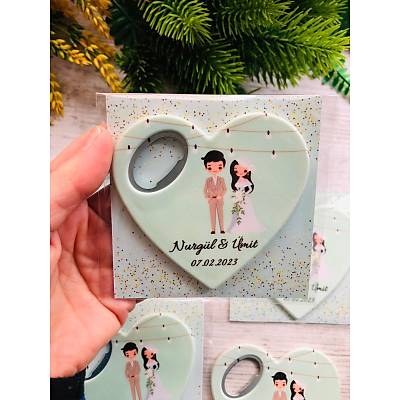 Gelin Damat Temal Kalp Magnet