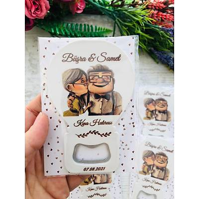 Balon A�acakl� Magnet Mutlu �ift (Yukar� Bak)