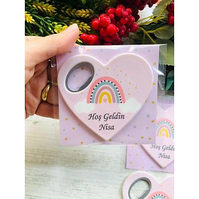Pembe Bohem Temal� Kalp Magnet