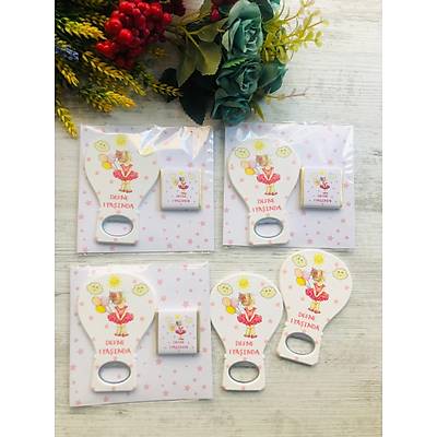 Prenses ve Balerin Balon Magnet  ikolata+Magnet Set