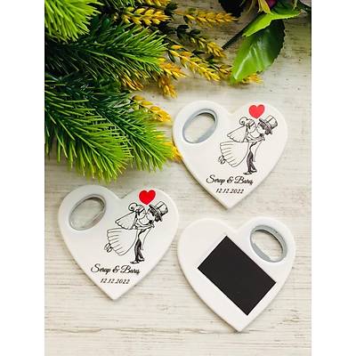 Gelin ve Damat Kalp Magnet