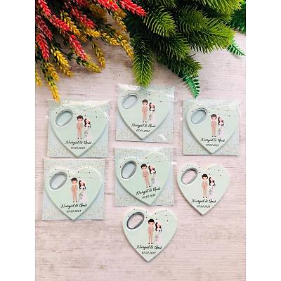 Gelin Damat Temal Kalp Magnet
