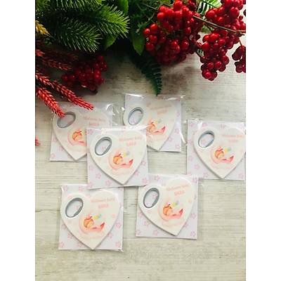 Uyuyan Bebek Temal� Kalp Magnet