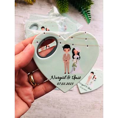 Gelin Damat Temal Kalp Magnet