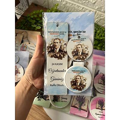3'l� ��retmenler G�n� Set ( Ayna+Ayra�+Anahtarl�k )