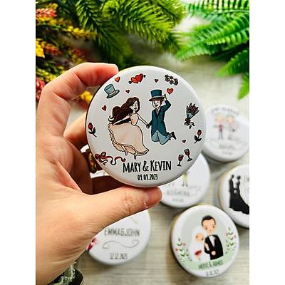 Gelin ve Damat  Mini Metal Kutu