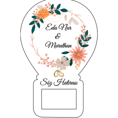 Balon A�acakl� Magnet  Turuncu �i�ek