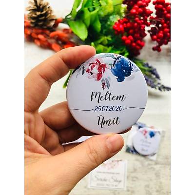 Lacivert �i�ekli  A�acakl� Magnet