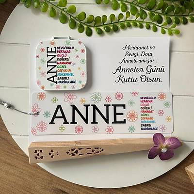 Anneye �zel  Hediye-Ah�ap Yelpaze +Ayna+Pvc Ayra�