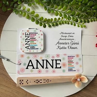 Anneye �zel  Hediye-Ah�ap Yelpaze +Ayna+Pvc Ayra�