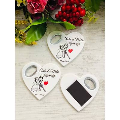Gelin ve Damat Kalp Magnet