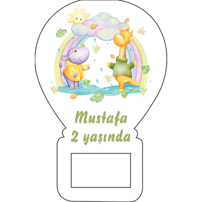 Balon A�acak Magnet Z�rafa Temal�