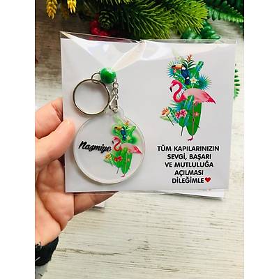 Flamingo  Temal� Pleksi Anahtarl�k