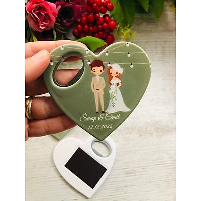 Gelin ve Damat Temal Kalp Magnet