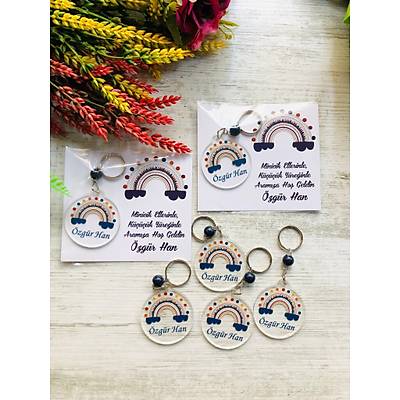 Lacivert BohemTemal� Pleksi Anahtarl�k